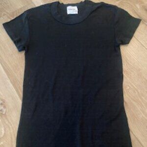 Anthropologie by Michael Stars Black Cap Sleeve T Shirt 0